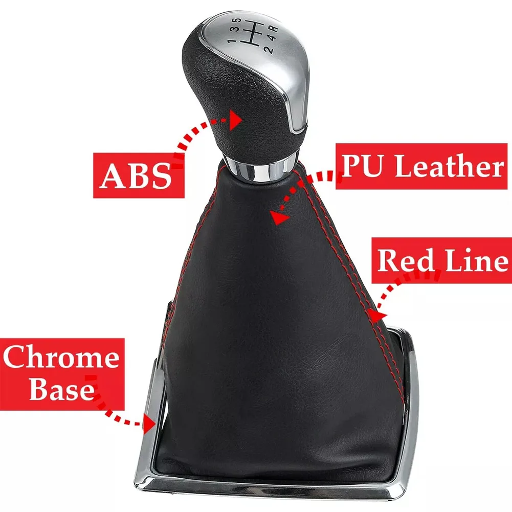 Comfortable Car Interior Enhancement 5 Speed Gear Knob Car Gear Knob Sturdy Build ABS Knob Easy Installation Comfortable