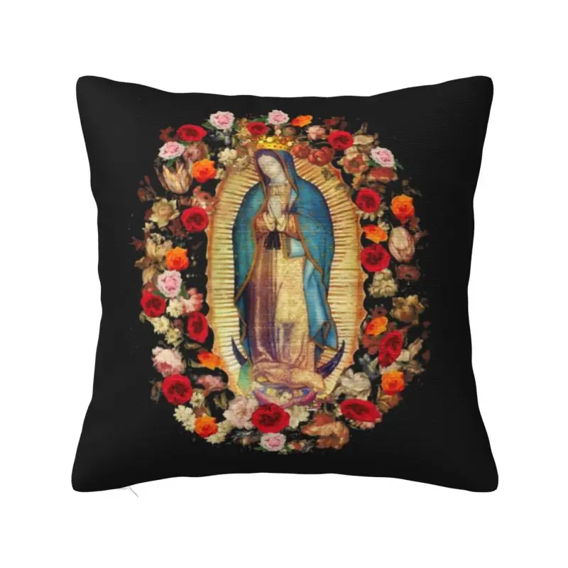 Our Lady Of Guadalupe Mexican Virgin Mary Throw Pillow Covers Decoration Catholic Saint Outdoor Cushions Square Pillowcase
