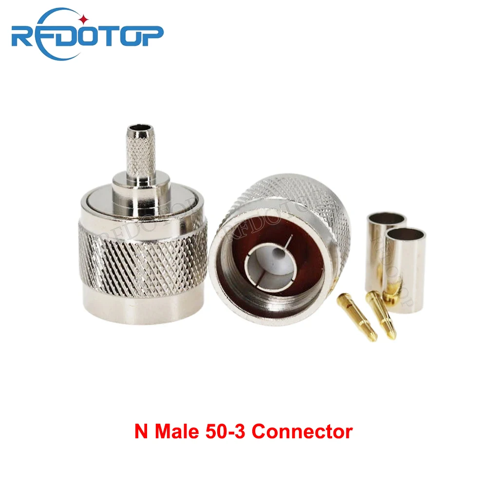 10PCS L16 N Type Male Plug Connector Crimp for RG58 RG142 RG223 RG400 LMR195 LMR200 Coax Cable N50-3J High Quality