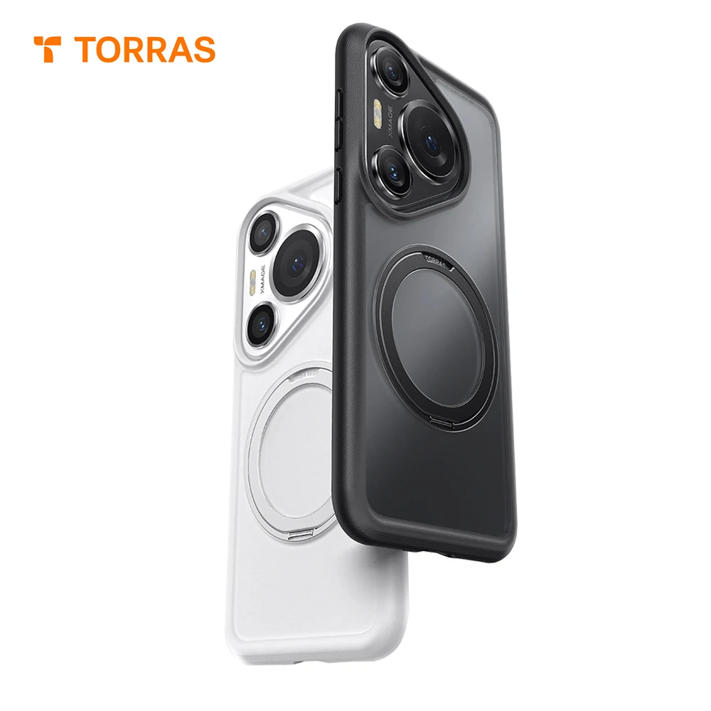 TORRAS-Magnetic Ring Phone Case for Huawei, Transparent Drop Protection, 360 ° Rotatable, Ultra Case, Pura 70Pro