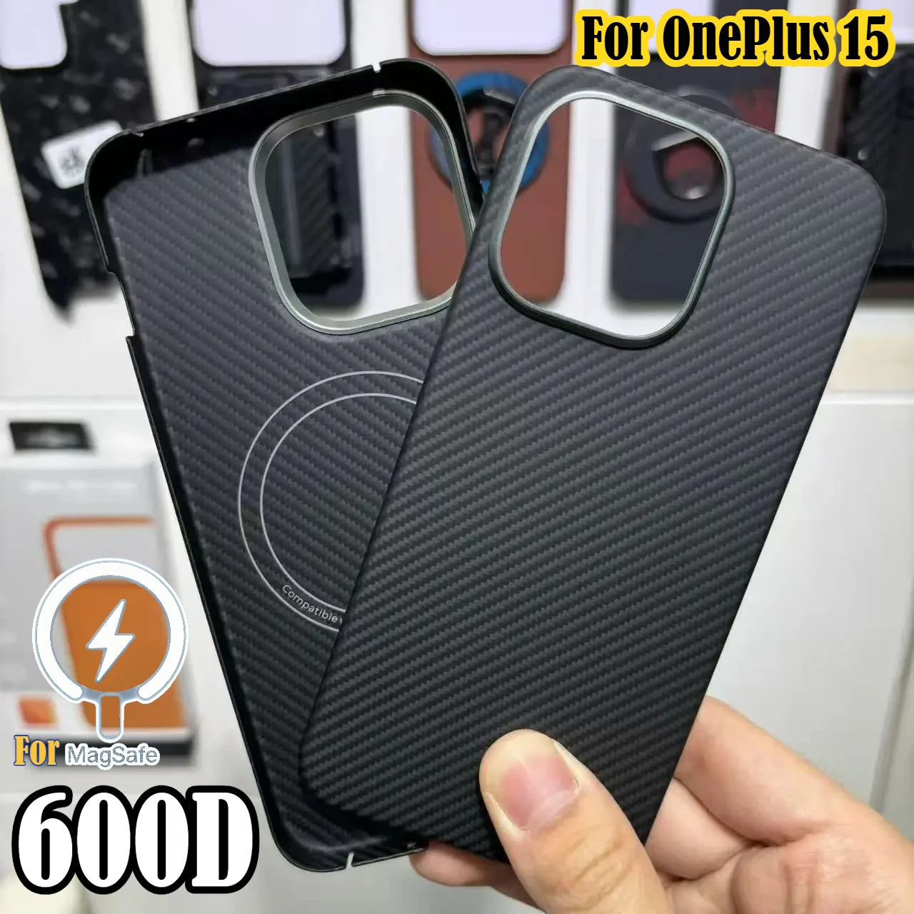 

600D 1500D New Ultra-Thin for Magsafe Real Carbon Fiber Aramid Kevlar Case for OnePlus 15 1+ 15 5G Premium Shockproof Hard Cover