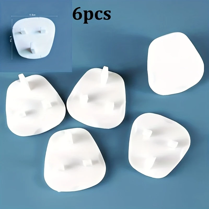 6pcs Pear-Shaped British-Style Socket Covers British-Standard Power Plug Covers Child-Proof Safety Socket Plugs