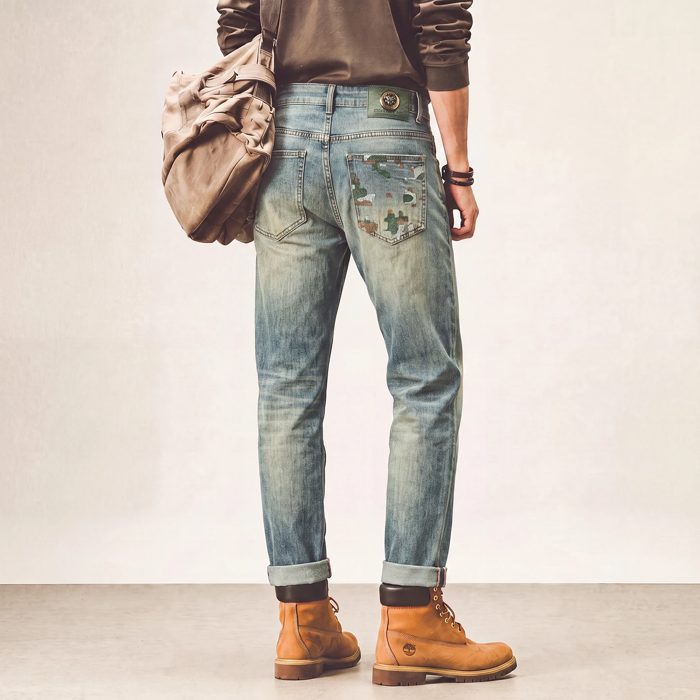 2026 Autumn New High Quality Clothing Fitted Straight Jeans Classic Retro Nostalgic Men's Cotton Stretch Fashion Casual Pants
