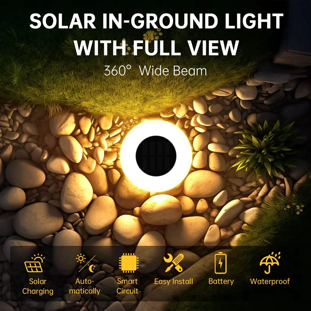 Solar Ground Lights 14LED Waterproof Outdoor Landscape Light 360° Floor Lighting Garden Pathway Yard Deck Camping Decor Lighting