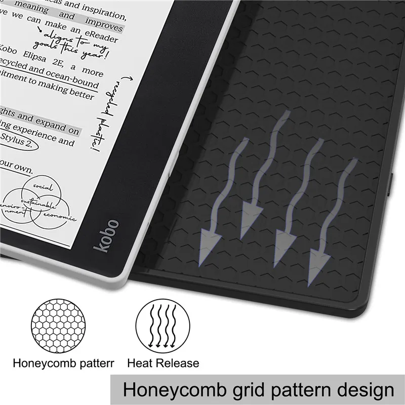 펜슬 홀더가 있는 Funda Kobo Elipsa 2e 케이스, 멀티 폴딩 스탠드, 소프트 실리콘 백 스마트 케이스, Kobo Elipsa 2E 커버, 10.3 인치