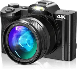 4K Video Camera Digital Camera for YouTube HD 48MP 16x Zoom Vlogging Camera  WiFi Time-Lapse Webcam 3.5 inch IPS Touch Screen