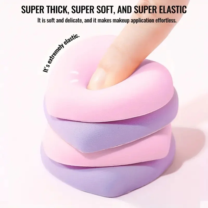 6 stuks hartvormige make-up spons soezen droog nat tweeërlei gebruik snoep bladerdeeg herbruikbare vloeibare foundation poeder cosmetische spons soezen