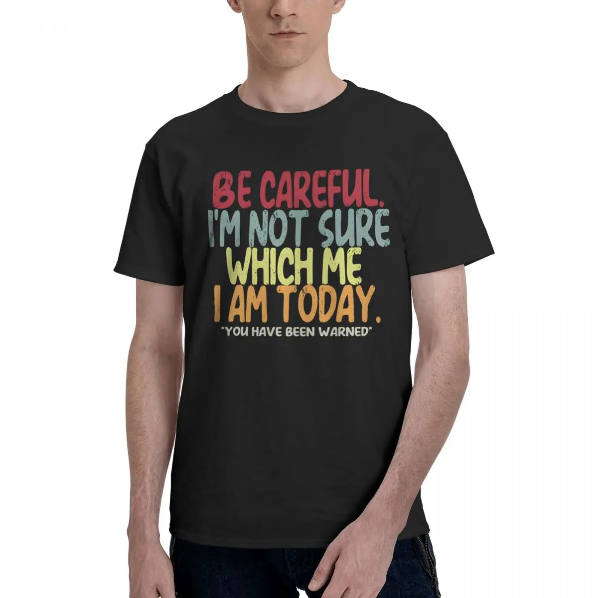 Colorful Mood Quotes Print Movement Top tee High grade Leisure Title Graphic Eur Size