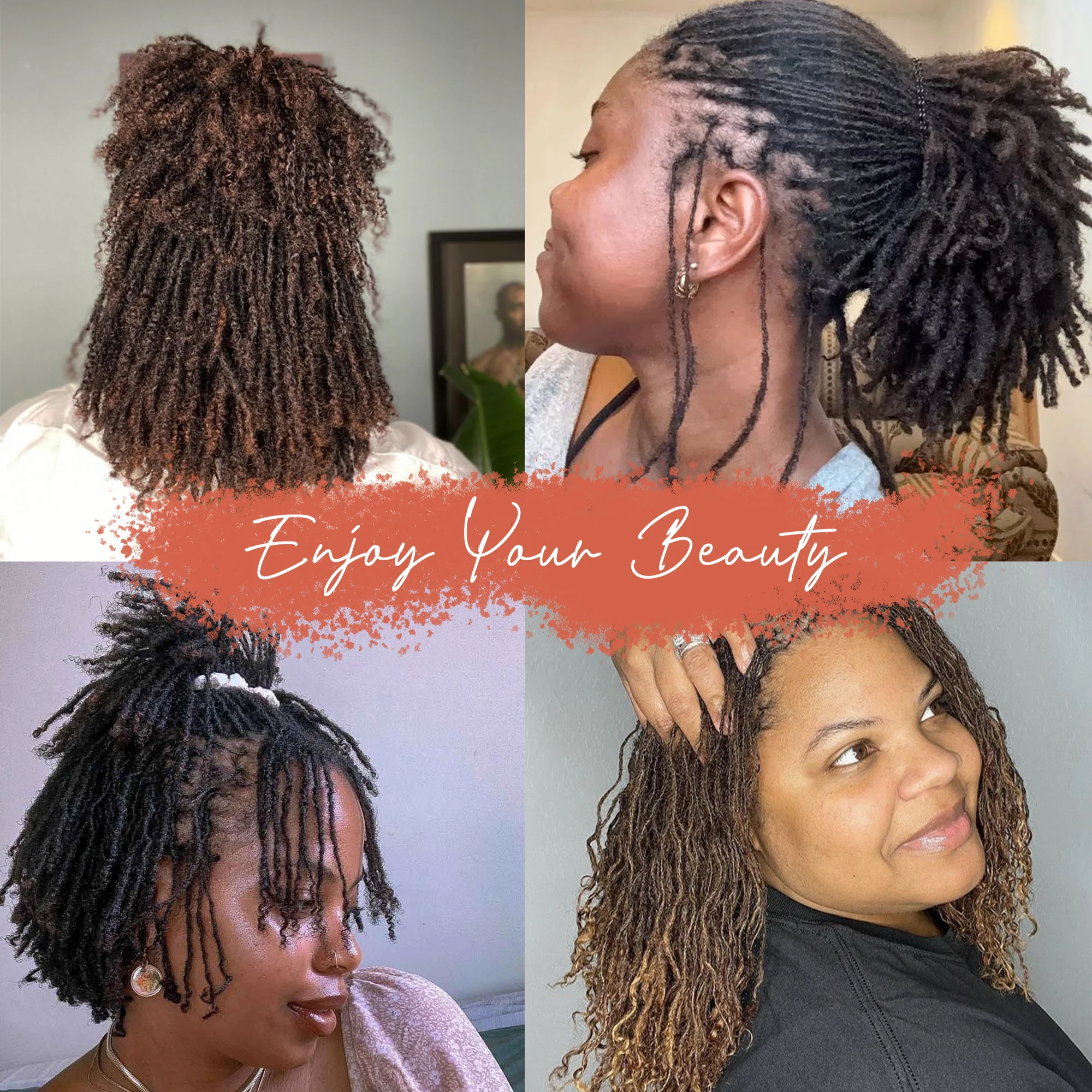 20Strs/P 100% 인모 ANNA 350&30 #   시스터 락스 익스텐션 0.3cm 4-32인치 소프트 인터록스 크로셰용