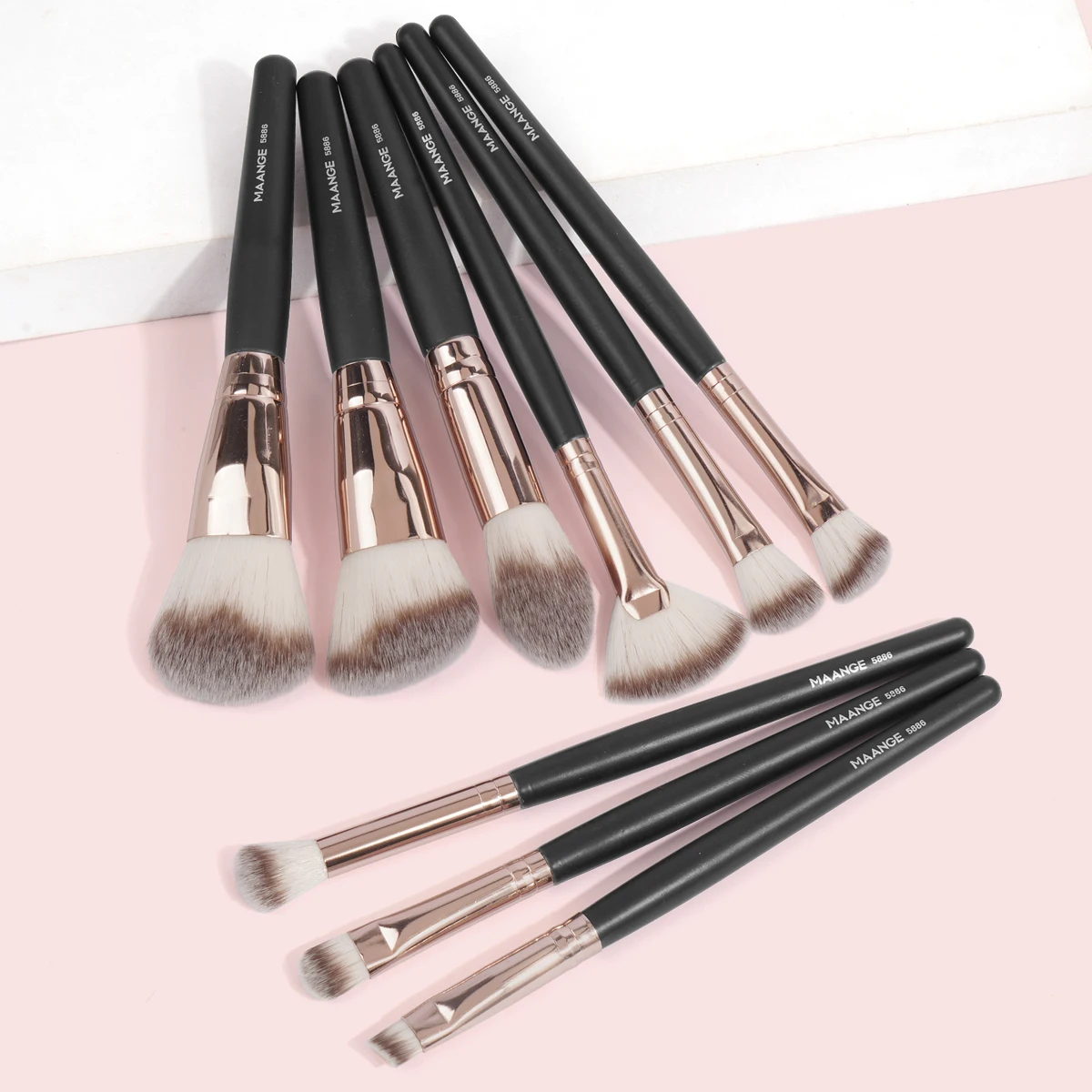 Maange 9 Stks/set Professionele Make-Up Borstel Voor Gezicht Ogen Schoonheidsborstel Zachte Pluizige Foundation Poeder Eyeshdow Make-Up Borstel Tools