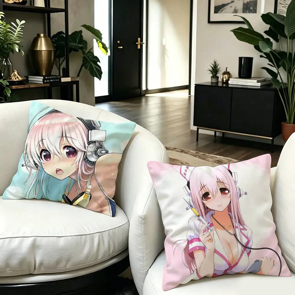 Super Sonico Manga Anime Personalized picture text home decorative pillows Household Gifts 45x45cm