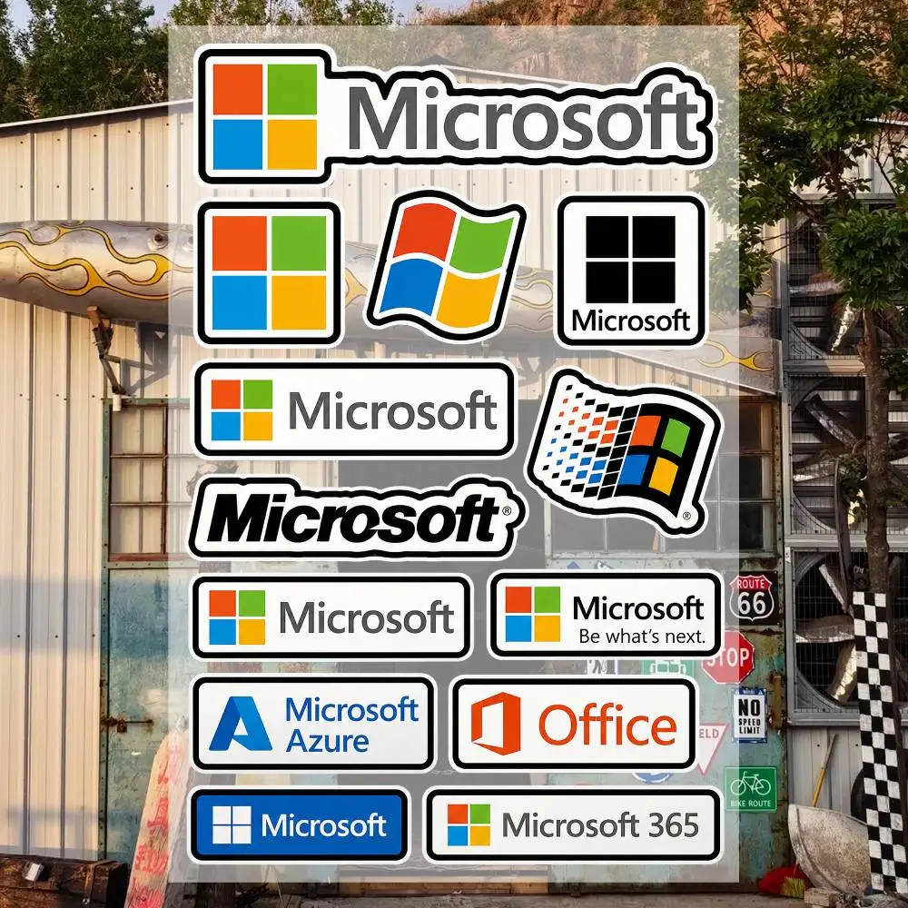 MicroS-oft Waterproof Vinyl Stickers for Car Motorcycle Bike Skateboard Laptop Bottle Phone