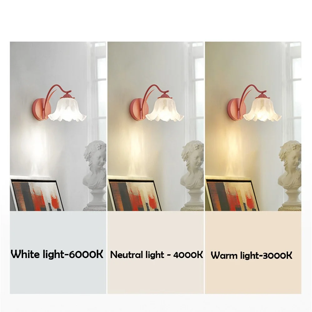 Aoyuansea-Luz de parede retrô, estilo francês, abajur de parede de cabeceira, decoração de quarto e sala, 5W, 220V