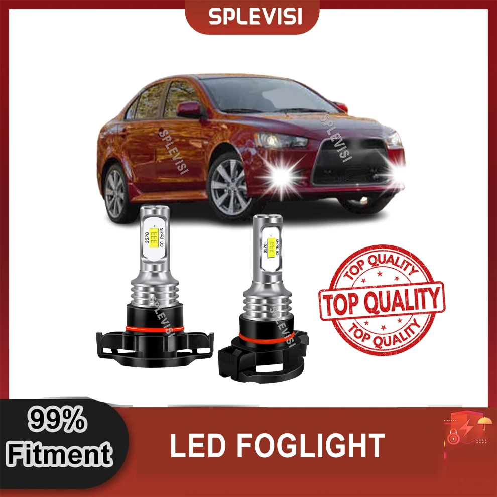 2x Car LED Fog Light Foglight Bulbs 6000K White Replace H16 5202 For Mitsubishi Lancer 2008-2017 Outlander 2014-2018