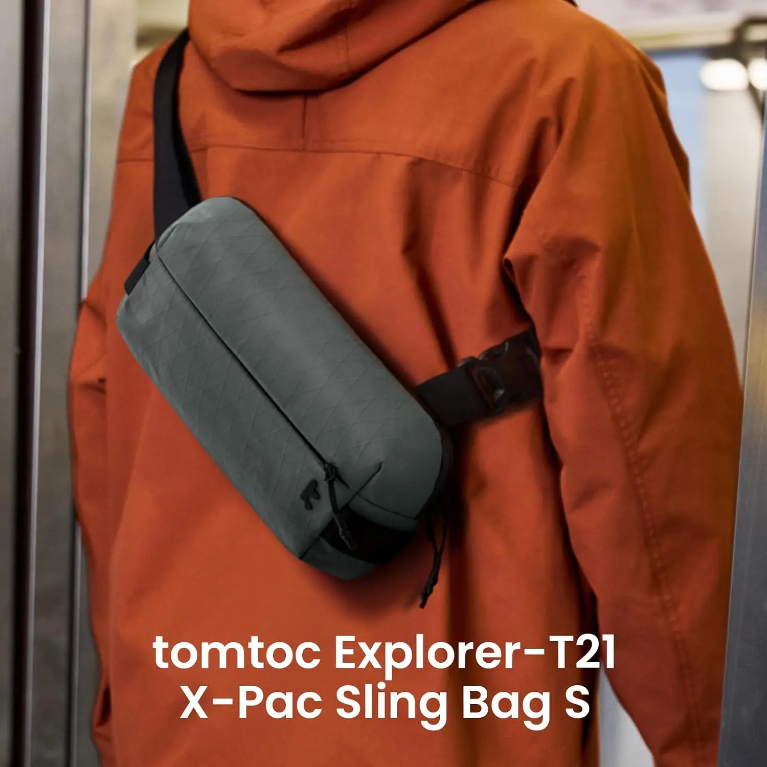 Compact EDC Sling Bag 3L-10L, Minimalist Crossbody Bag Chest Shoulder Pack for Men Women, X-pac/Recycled Polyester view 6