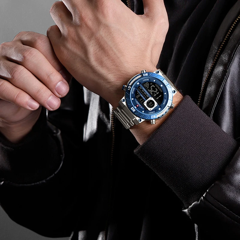 

Лучший бренд NAVIFORCE Faishion часы для мужчин 3ATM водонепроницаемые противоударные мужские наручные часы из нержавеющей стали светящиеся мужские часы 2025