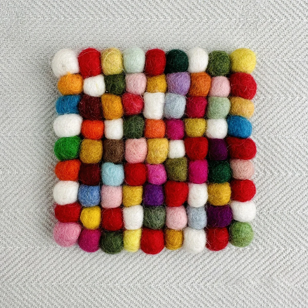 Wool Felt  Felt Ball Coasters Colorful 4 Inches Felt Coaster Pads Rotundity Handmade Wool Felt Small Cup Mat