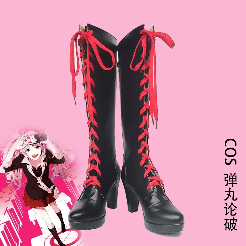 

Danganronpa Enoshima Junko Обувь для косплея Ручная работа из искусственной кожи Сапоги на высоком каблуке для Хэллоуина