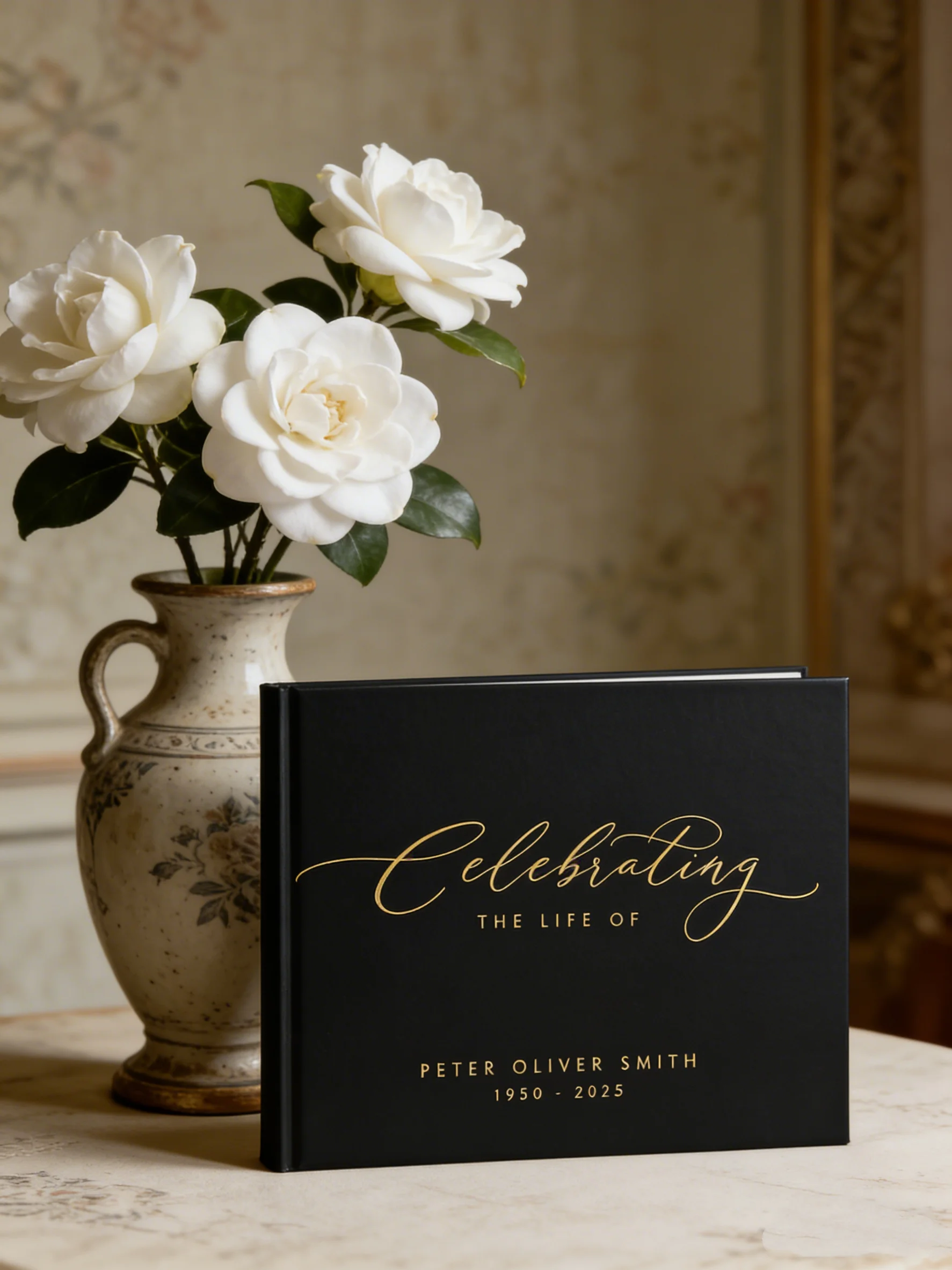 

Элегантная книга пожеланий на похороны, регистрационная книга для памятной церемонии, премиальный памятный альбом для мемориальных служб