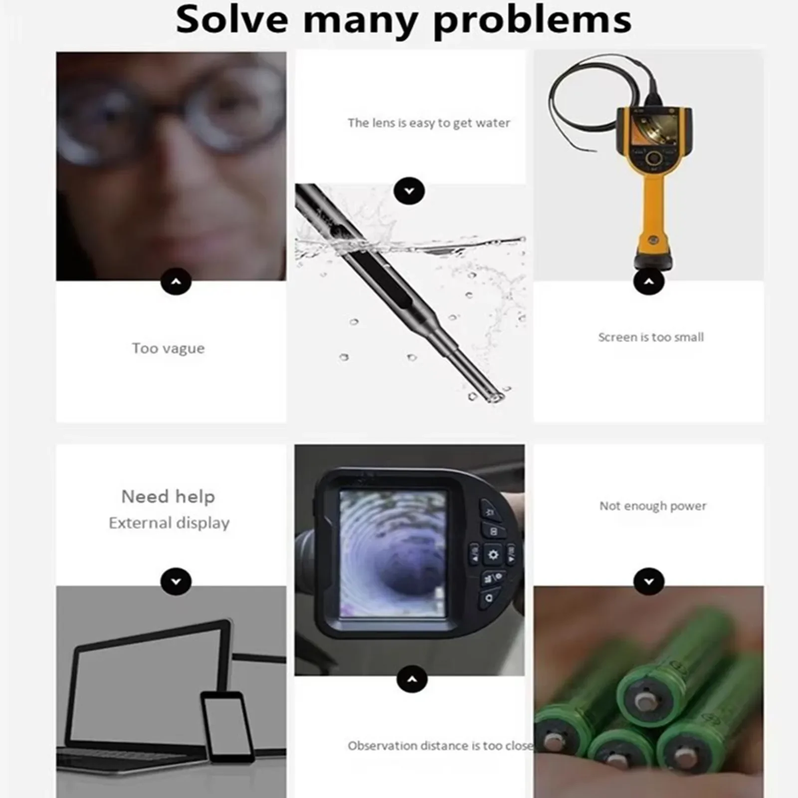 Endoscopio HD 1080P resistente al agua, endoscopio de mano con pantalla de 4,3 pulgadas, fotografía lejana subacuática, vídeo de seguridad y examen