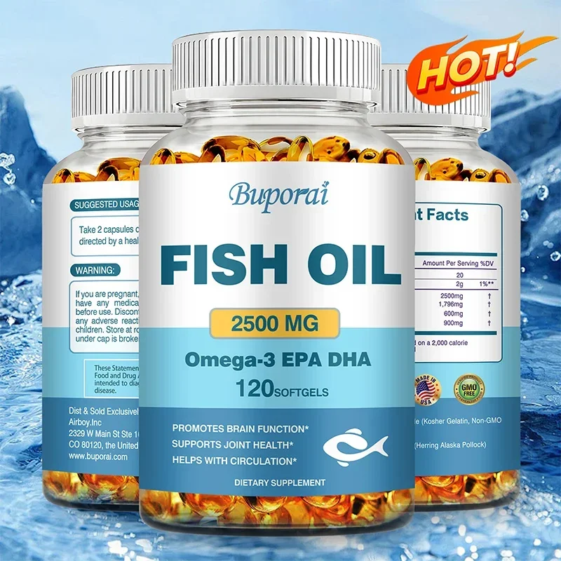 Omega 3 Fish Oil - Benefits The Cardiovascular System, Protects Eye Fatigue, Cognitive Function, and Learning Ability