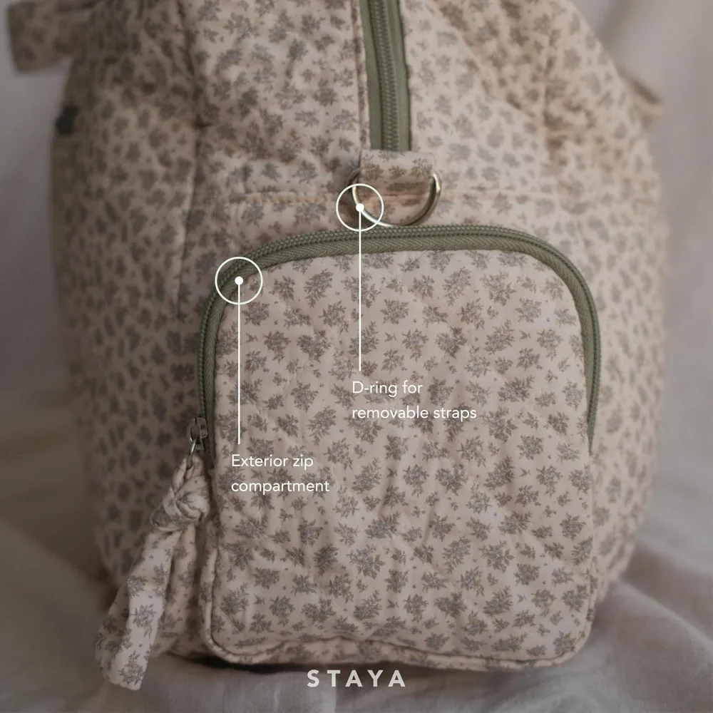 حقيبة نسائية مبطنة لعطلة نهاية الأسبوع - رفيق مثالي للسفر، مثالية لرحلات عطلة نهاية الأسبوع، لون البازلاء الحلوة #3