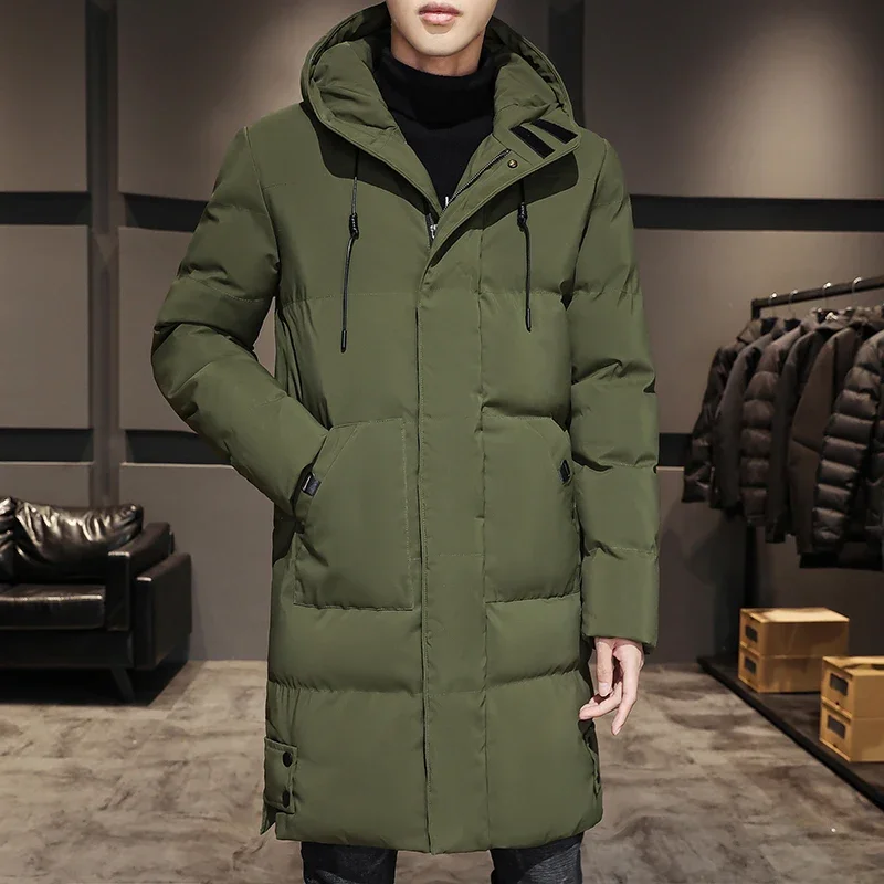 Plus Size Winter New Plus Long Warm Thick Hood Parkas Jacket Coat Men Autumn Outwear Outfits Classic Windproof Pocket Parka Men