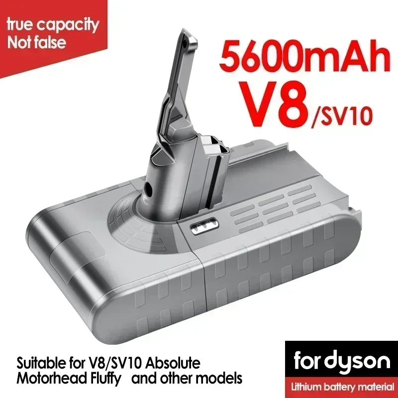 SU Dyson V8 V7 Vacuum Cleaner Battery SV10 5000mAh 21.6V Full/Fluffy/Animal Cleaning Battery and 4.0mAh Replacement Li-Ion Batte