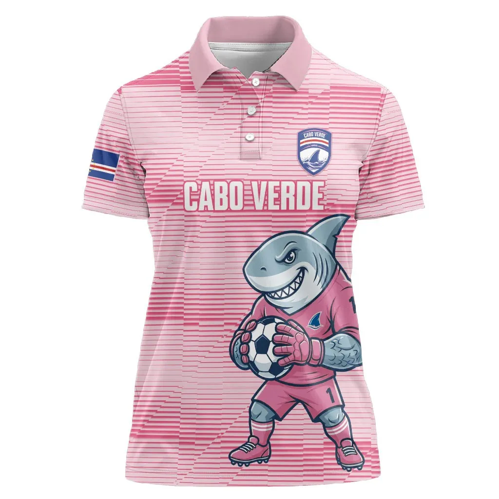 Women Cabo Verde Polo T Shirt Short Sleeve Turn Down Collar Tropical Ocean Graphic Casual Slim Fit Summer Fashion Top