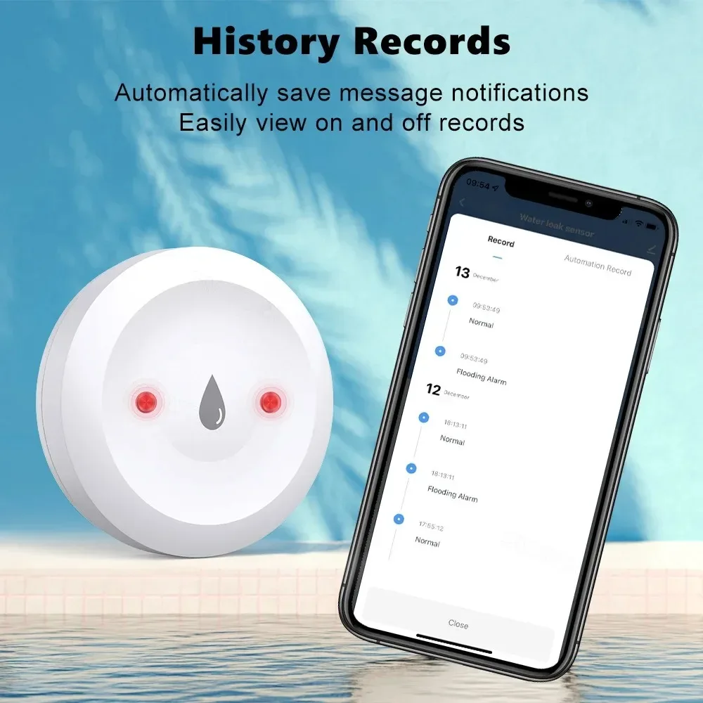 Zigbee Water Sensor Flood Leak Detector App Remote Monitoring for Kitchen/Bathroom Support Home Assistant Zigbee Gateway - Image 4
