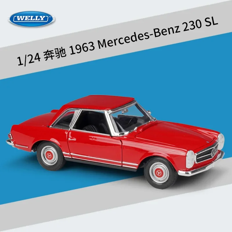 

WELLY Willie 1:24 Mercedes-Benz 1963 230SL simulation alloy car model toy collection ornaments gifts