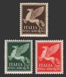 3Pcs/Set New Italy Post Stamp 1941 Classical Aviation Flying Horse Postage Stamps MNH