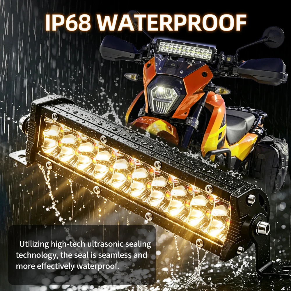 CO LIGHT Motorcycle LED Light Bar Headlight Kit With Mounting Brackets and Switch For CRF250F CRF110 TTR110 YZF450 offroad use