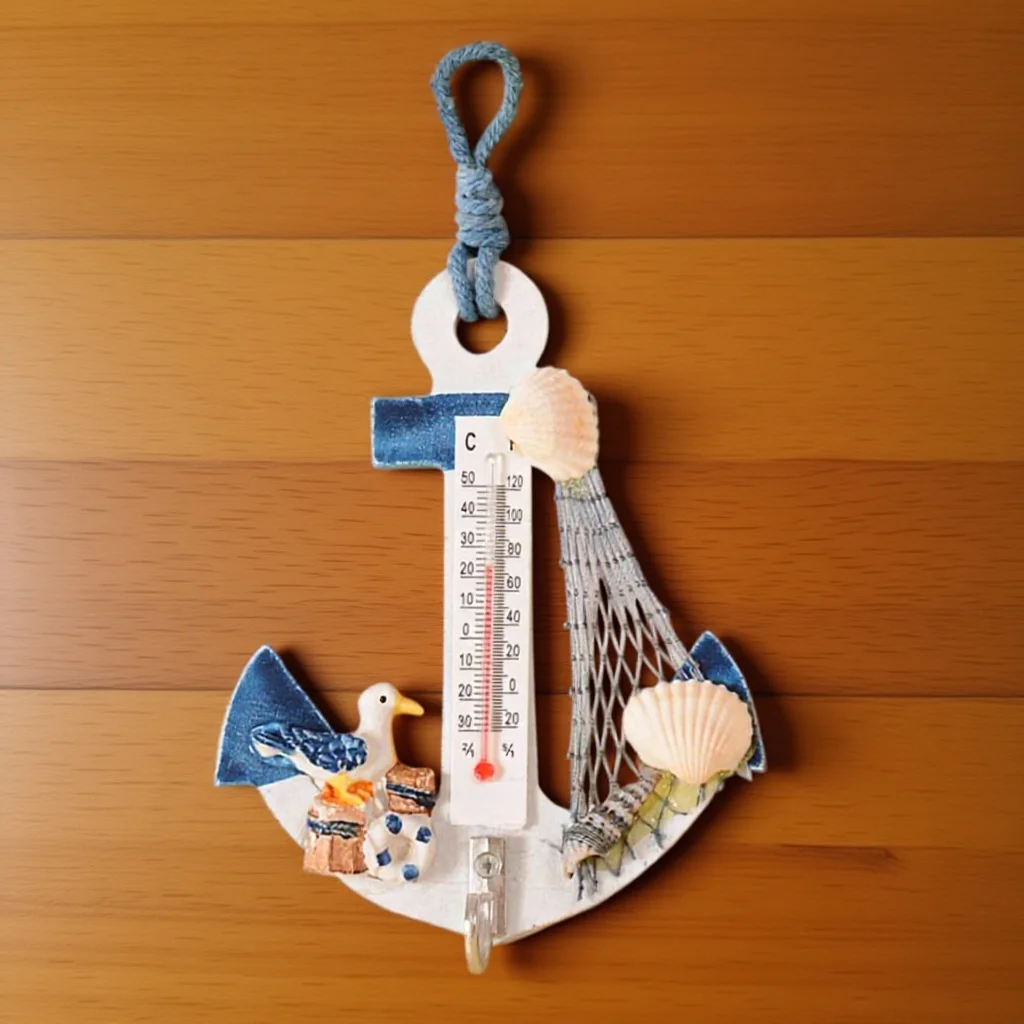 

2Pcs Anchor Wall Hooks Hanging Ornaments Temperature Mini Mediterranean Style Beach Chair Nautical Decor Bedroom Photography