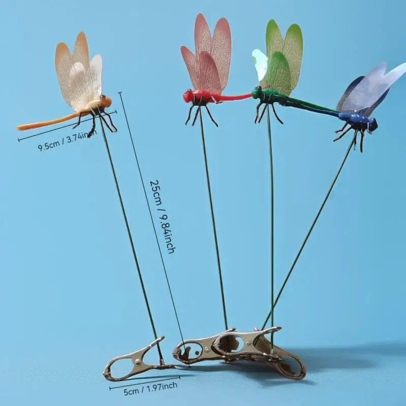 Simulation Dragonfly Clip 1/4Pcs Realistic Non-Toxic Bug Deterrent Hat Clip for Kids Adult Outdoor Hiking Gardening