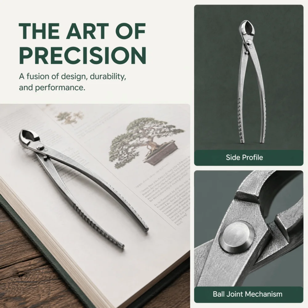 Hand Pruner Stainless Steel Bonsai Tools Anti-slip Multifunctional Ball Joint Shears 21cm Portable Tree Pruner Bonsai