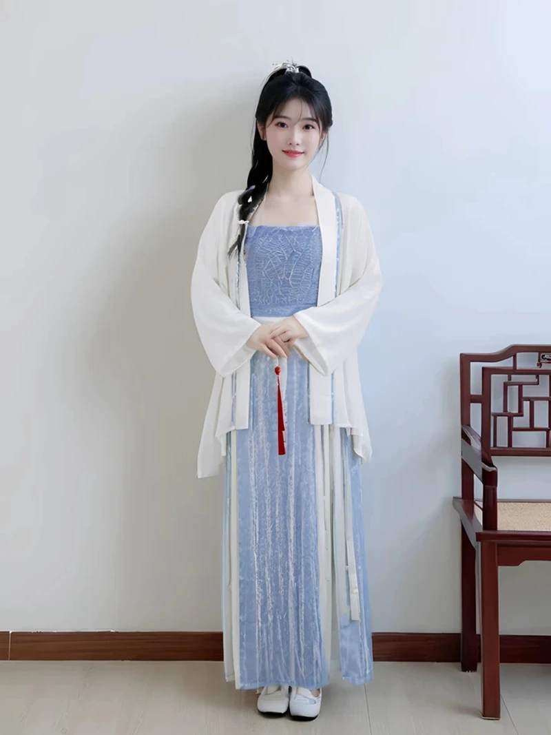 

Song Dynasty Ancient Chinese Hanfu Element Skirt Set Traditional Ethnic Costumes Vintage Women Clothing Cosplay Fairy Dress