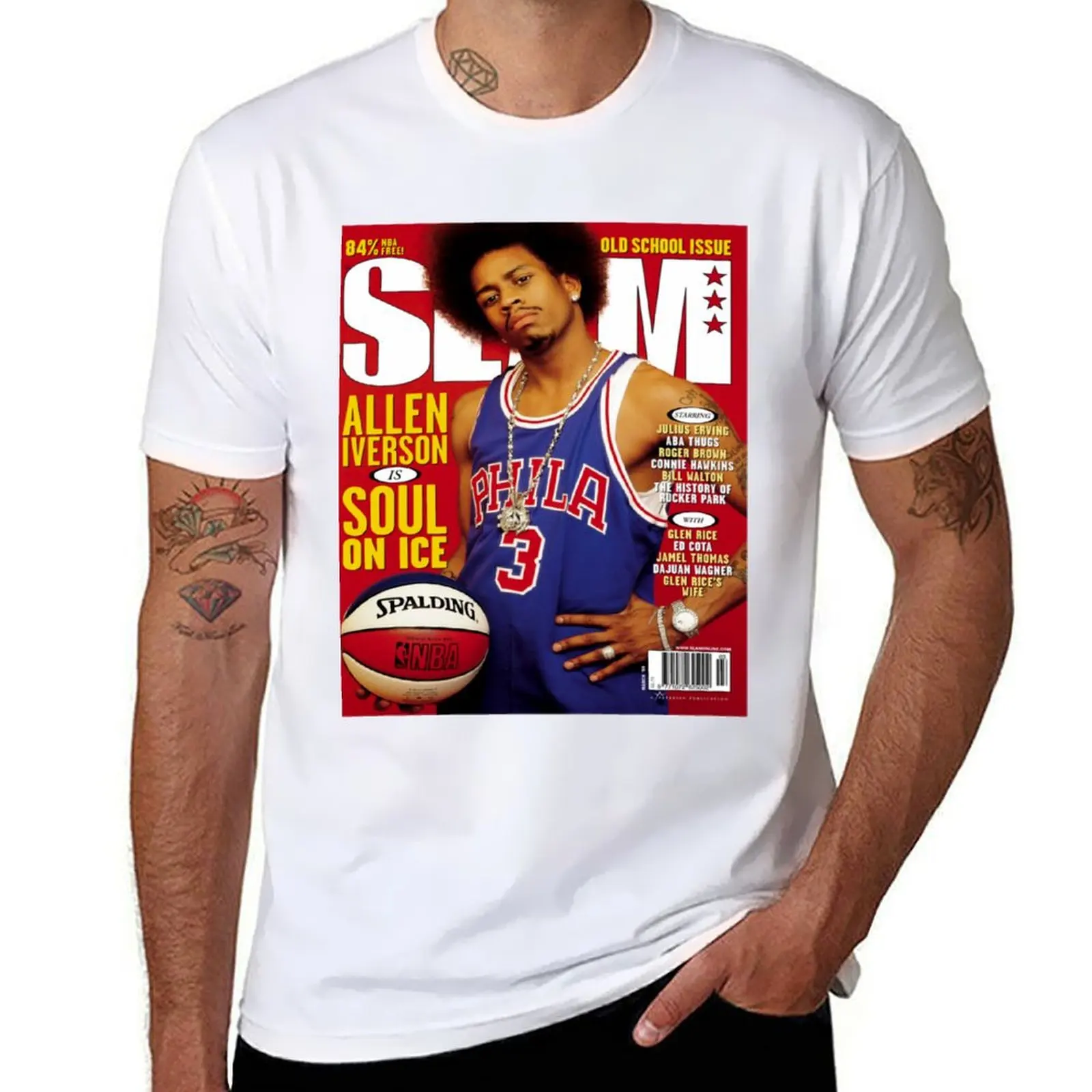 

Allen-Iverson-Slam-Magazine T-Shirt t shirts for man graphic vintage cotton tshirt 100% T-Shirt