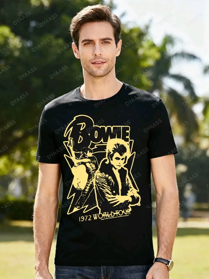

Футболка с коротким рукавом David Bowie Fun для улицы, удобный свободный повседневный топ для мужчин и женщин