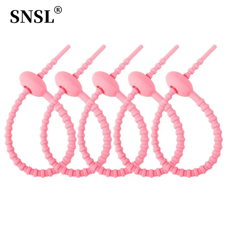 

180mm Silicone Reusable Cable Wire Organizer Winder Storage Holder Ties Cord Bag Clip Food Saver Earphone Line Tidy Clips 30pcs