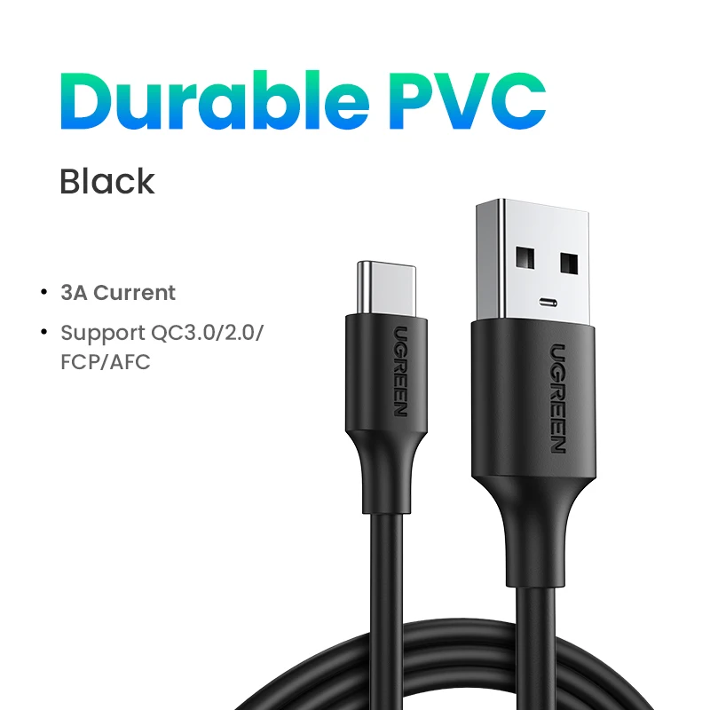 UGREEN 3A USB Type-C кабель для быстрой зарядки и передачи данных — фото товара