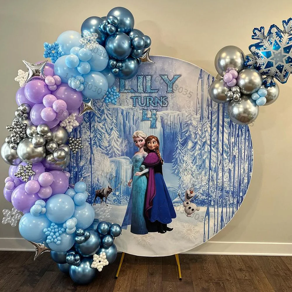 

127pcs Frozen Princess Elsa Anna Baby Shower Children's Birthday Party Decoration Balloon Aluminum Foil Balloons Garland Arch