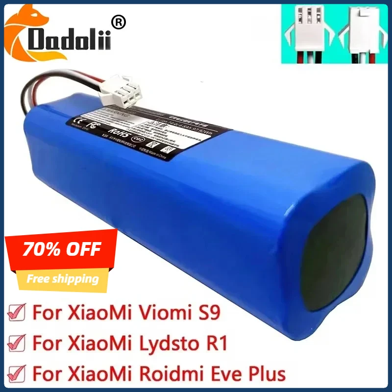 

Original Genuine 12800mAh For XiaoMi Lydsto R1 Rechargeable Li-ion Battery Robot Vacuum Cleaner R1 Battery Pack with Capacity