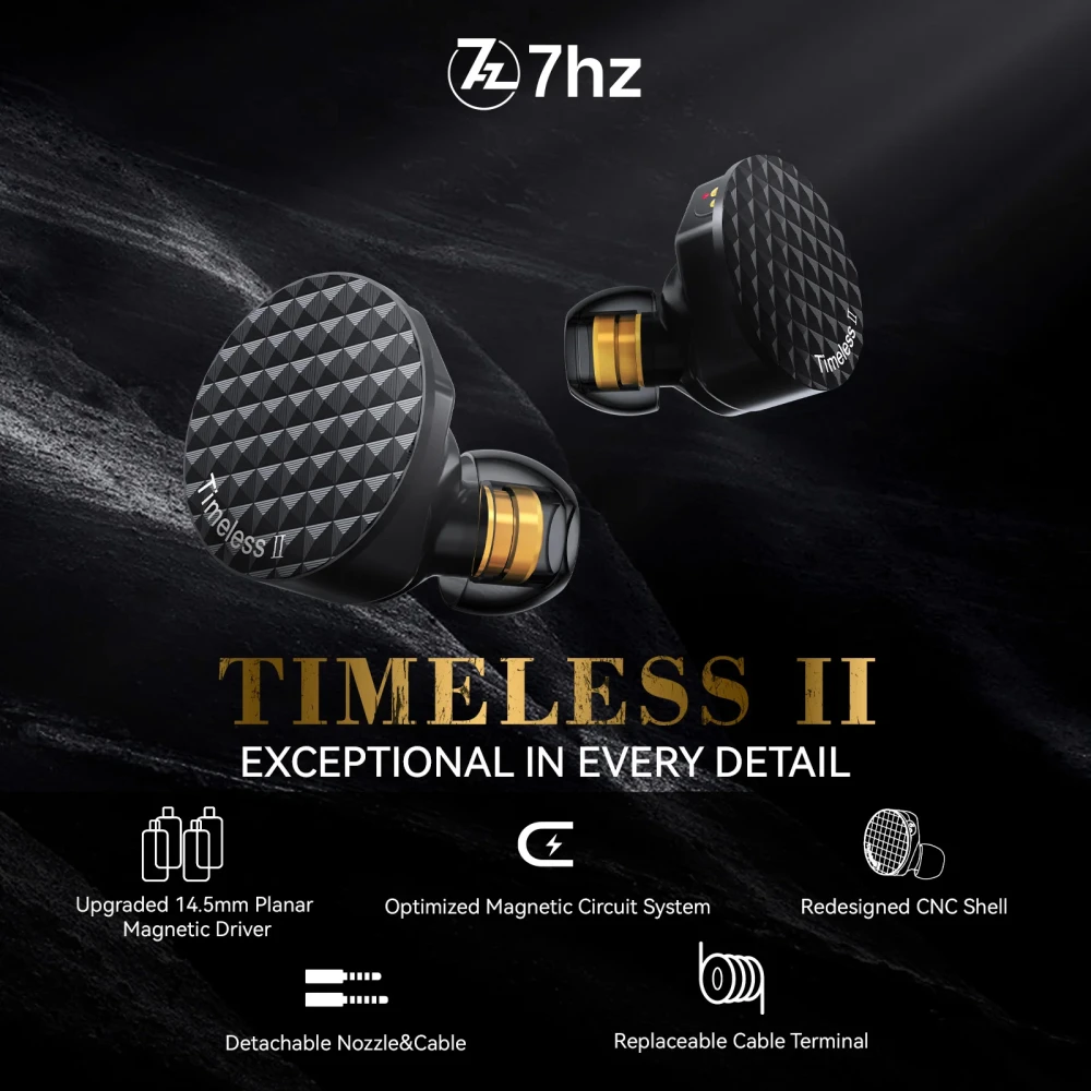 7HZ Timeless II 2 ترقية 14.5 ملم سائق مغناطيسي مستو IEM Timeless2 Hifi سماعة مراقبة سماعات أذن مع كابل 7N OCC