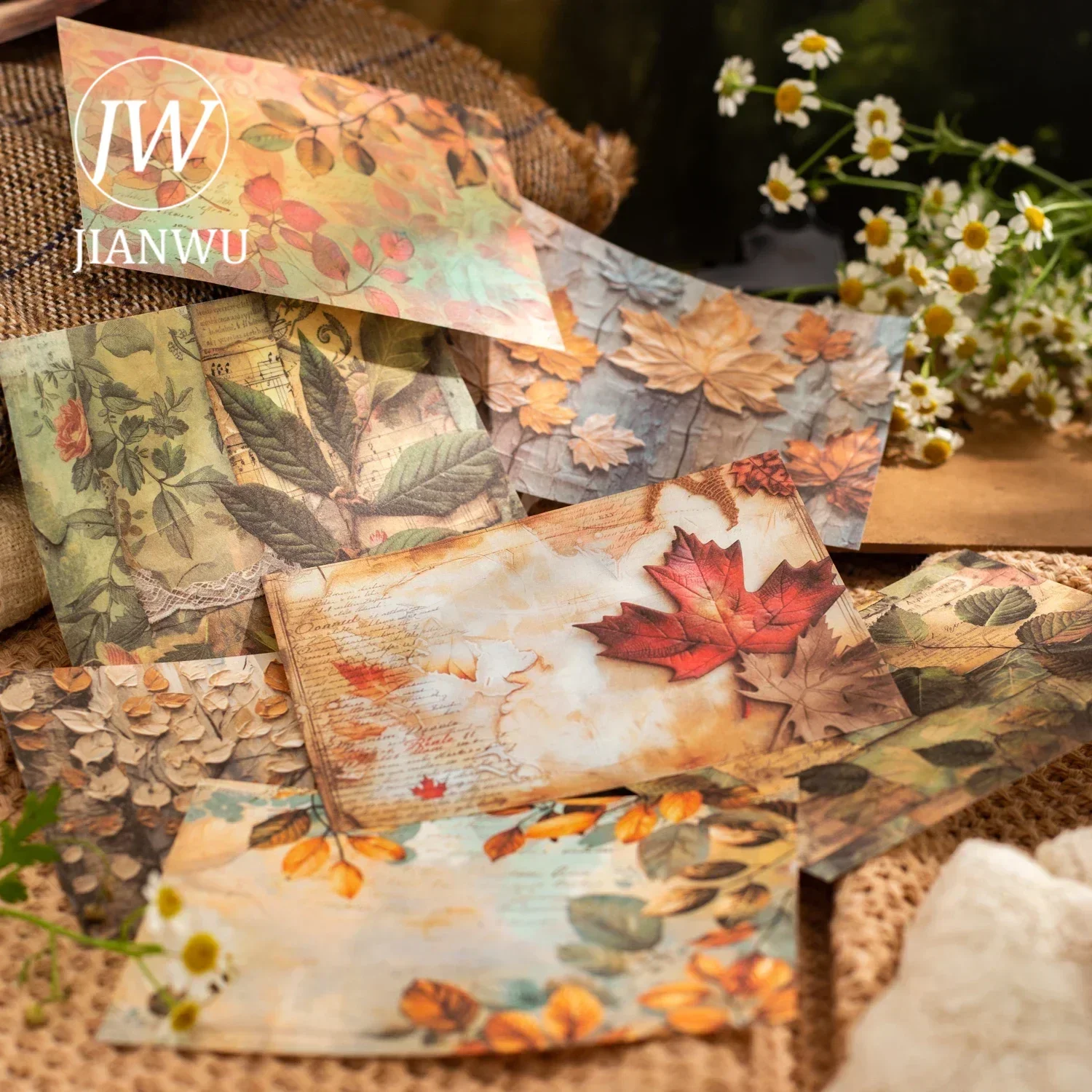 JIANWU Leaf Notes Series Vintage Plant Landscaping Collage Decor Material Paper Creative Junk Journal Scrapbooking Stationery