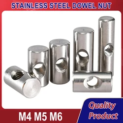 M4 M5 M6 304 Stainless Steel Barrel Bolts Cylindrical Pin Dowel Cross Hole Hammer Embedded Nut for Wood Furniture Accessories