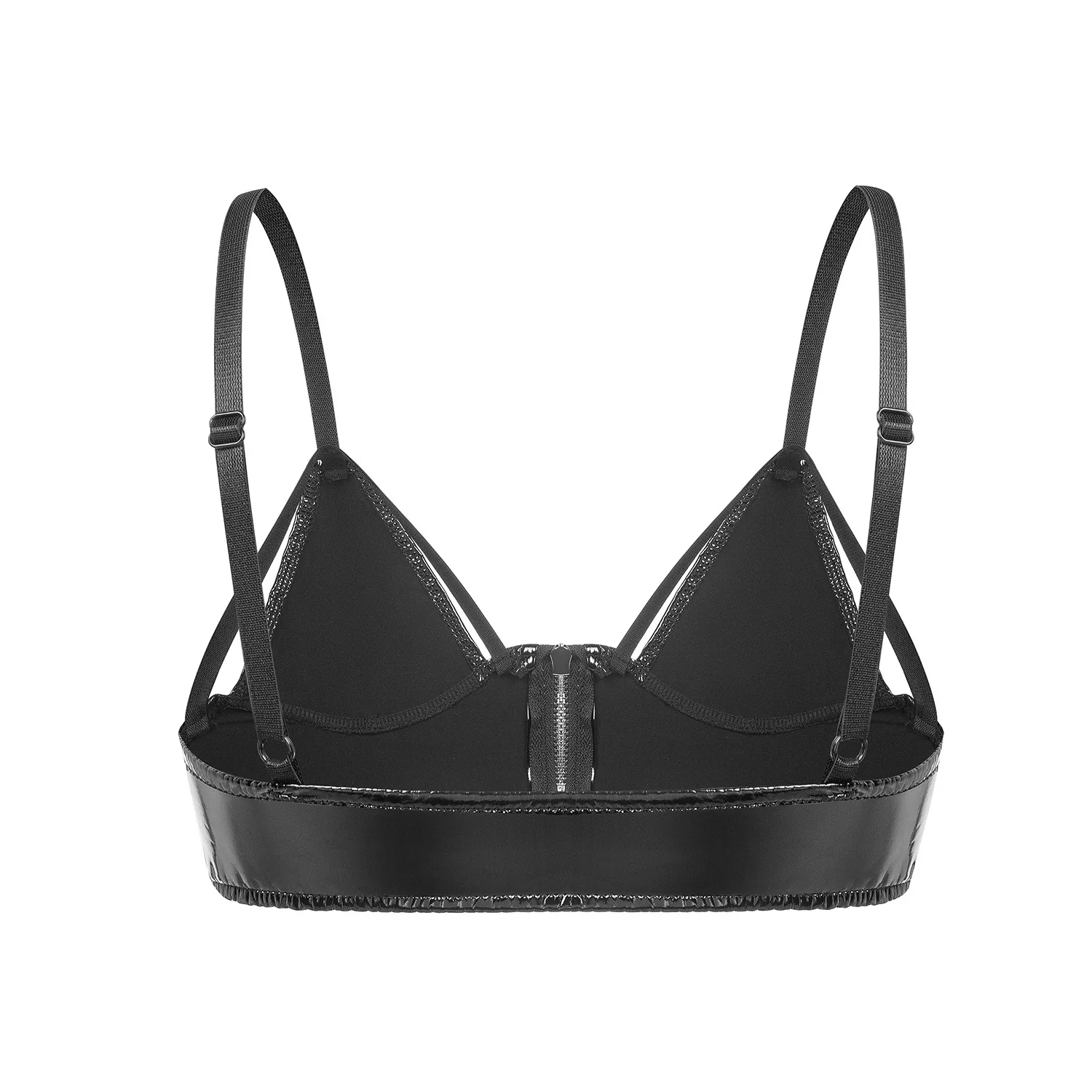 Sexy Corset Bra Female Punk Goth Accessories Sexy Gothic Bustier Top Women Black And Red Faux Leather Lingerie Bralette