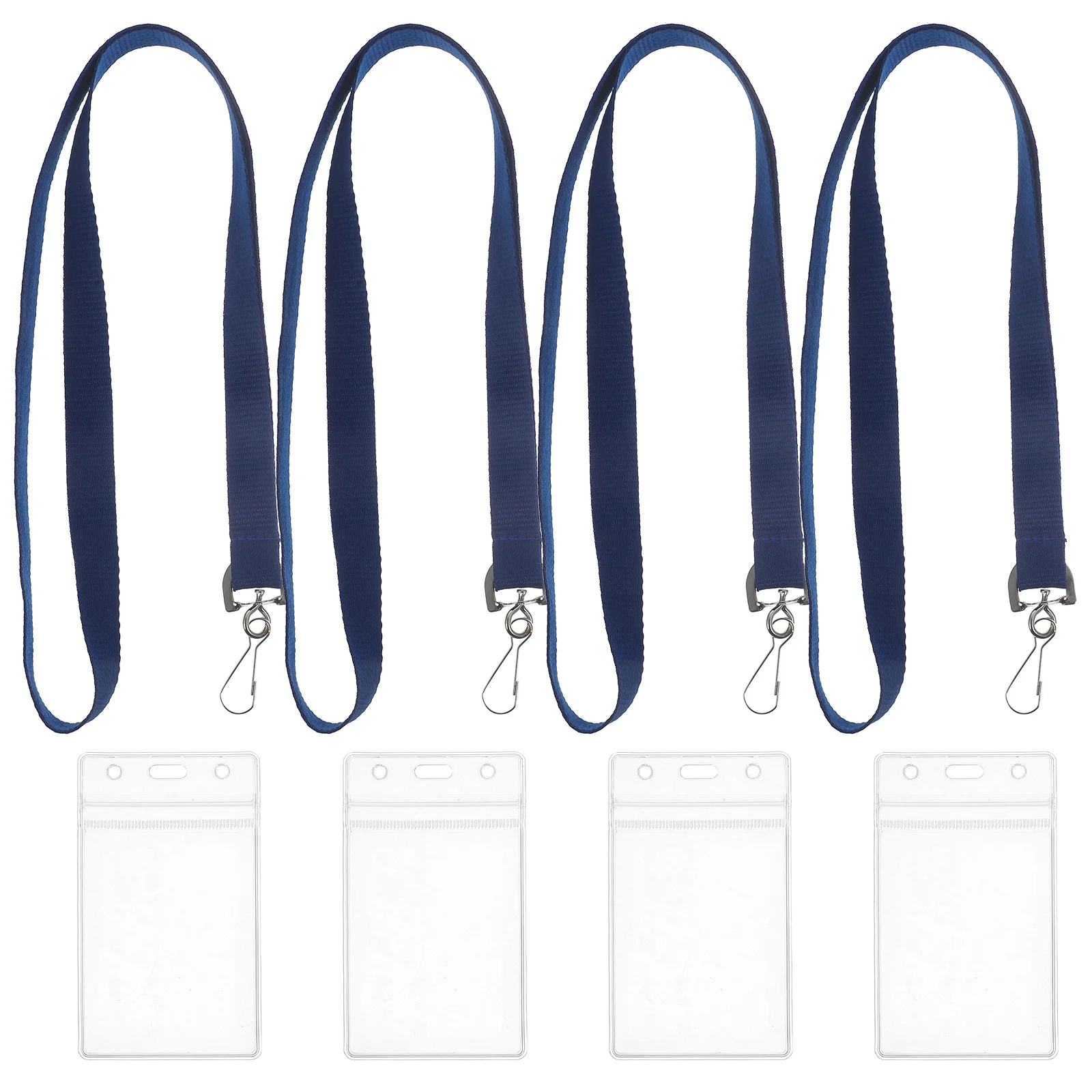 

4Pcs Clear Id Badge Holder Protective Card Sleeve Hard Name Tag Cover Sleeve Ideal for Staff Nurses Doctors