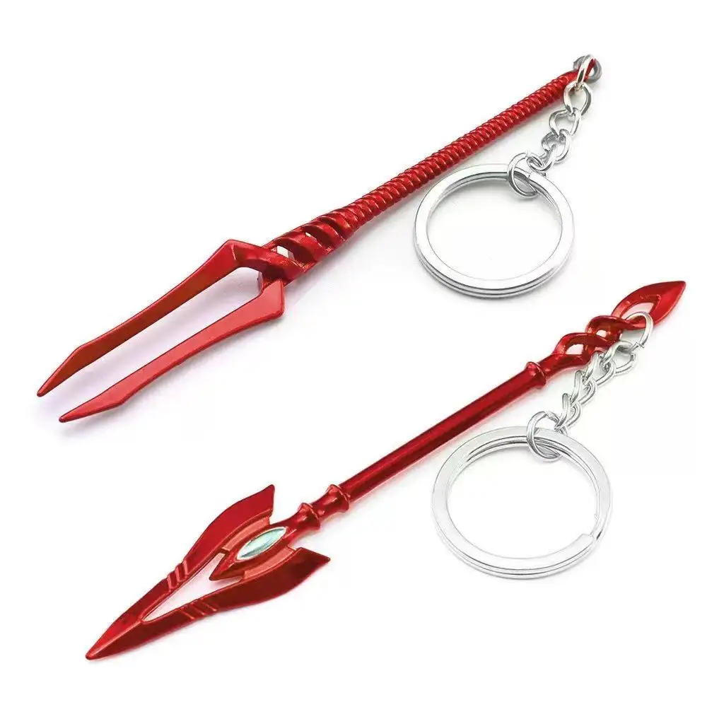 Anime Spear of Longinus Keychain Action Figure 12cm Backpack Pendant Creativity Motorcycle Car Key Ring Accessories Gift