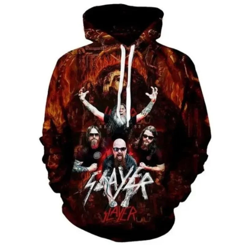 

Rock Band Slayer 3d Print Hooded Sweatshirts Unisex Cool Hooded Fashion Sweater Men's Casual Sweater Street Hoodies